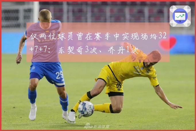 仅两位球员曾在赛季中实现场均32+7+7：东契奇3次、乔丹1次